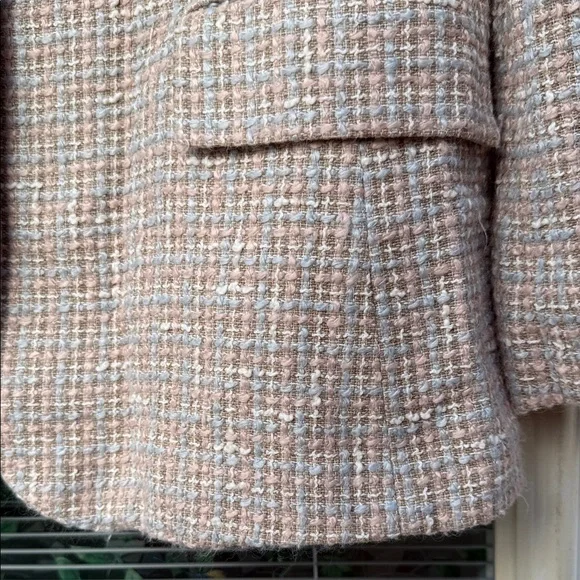 Tahari Light Pink and Green Tweed Blazer - Picture 5 of 14
